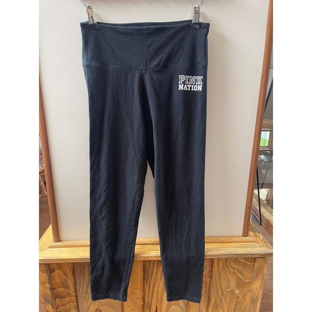Victoria's Secret PINK Nation Black High Waisted Leggings Ankle Length Size M
